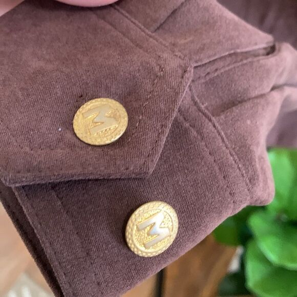 Bob Mackie Wearable Art Zip Front Brown Embroidered Phoenix Bird Jacket Size M - Picture 9 of 17